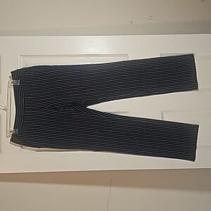 Tommy Hilfiger Navy White Striped Linen Blend Parker Straight Leg Pants Size 4